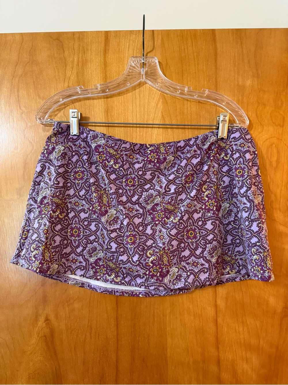 Garnet Hill Swim Skirt Bottom Only Purple Multicolor Print Size 8